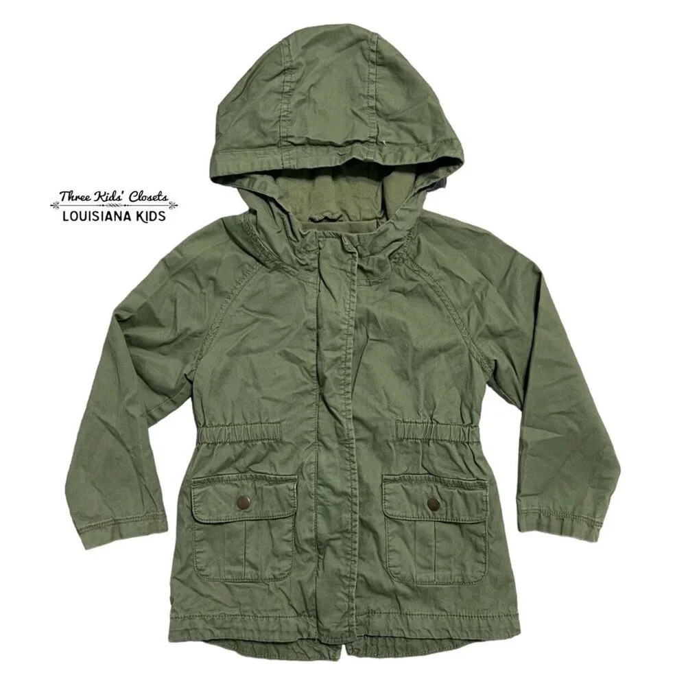 Old Navy 3T Green Hooded Utility Jacket